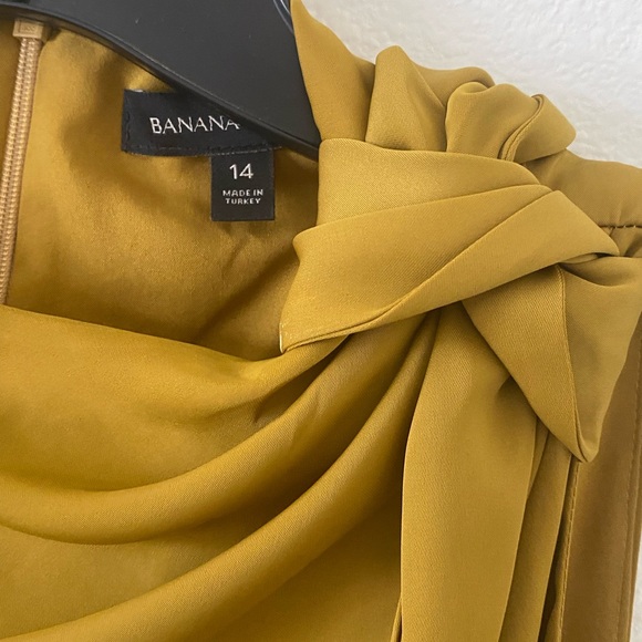 Banana Republic Chartreuse Faux Wrap Dress - Picture 3 of 6